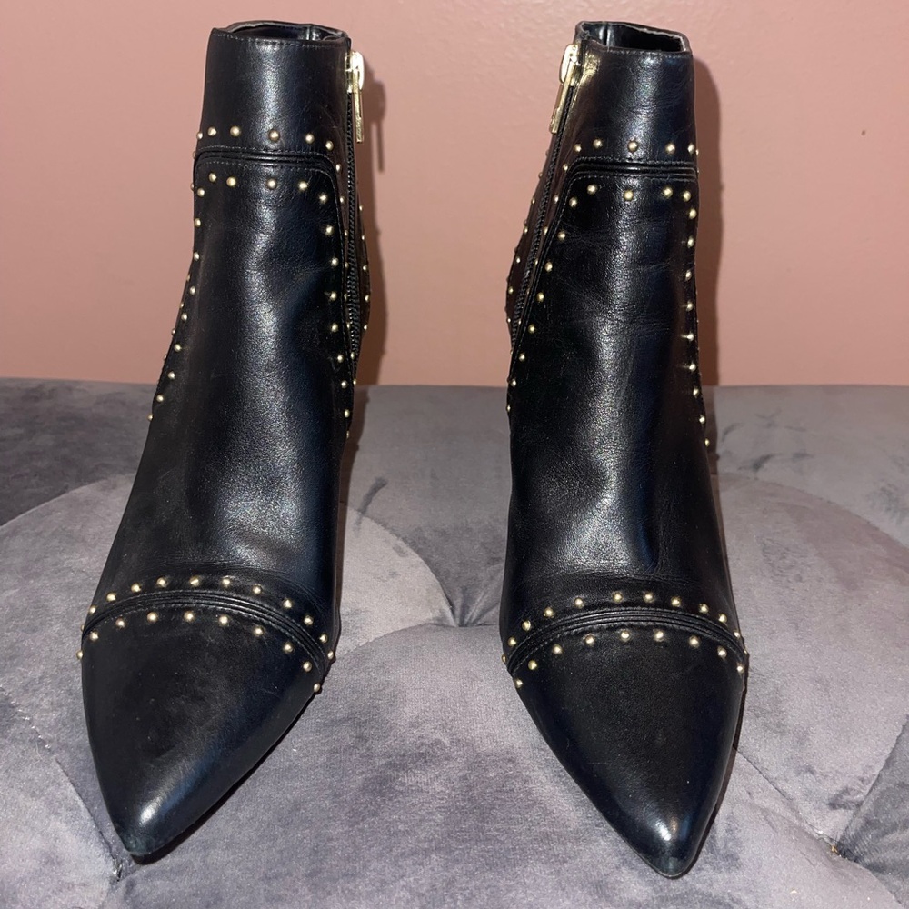 Calvin Klein Black Studded Ankle Boots